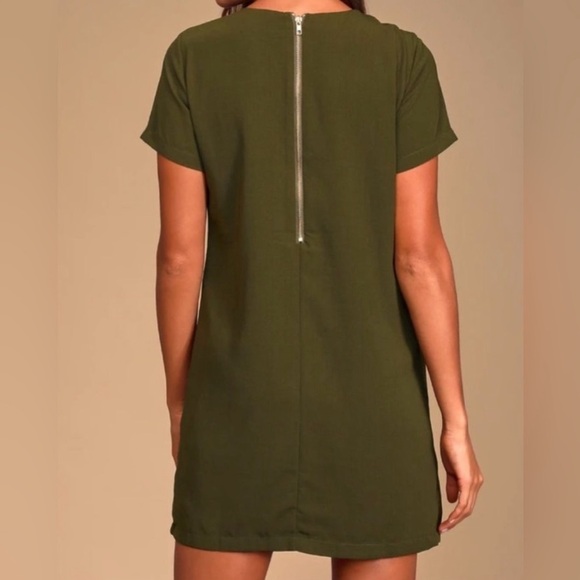 Lulus Olive Green Short Sleeve Dress - Picture 2 of 13